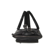 Floran Full-Grain Leather Backpack para Mujer - Structured Side Profile Showing Gusset Depth &amp; Expansion Capacity