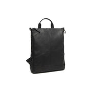 Manchester Full-Grain Leather Backpack para Mujer - Structured Side Profile Showing Gusset Depth &amp; Expansion Capacity