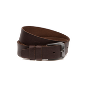 Solid Antique Brass Hardware &amp; Heavy-Duty Dual Zipper Detail on Copper Full-Grain Cinturón de Cuero para Hombre