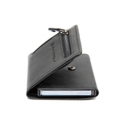 Solid Antique Brass Hardware &amp; Heavy-Duty Dual Zipper Detail on Gabriela Full-Grain Leather Card Holder para Mujer