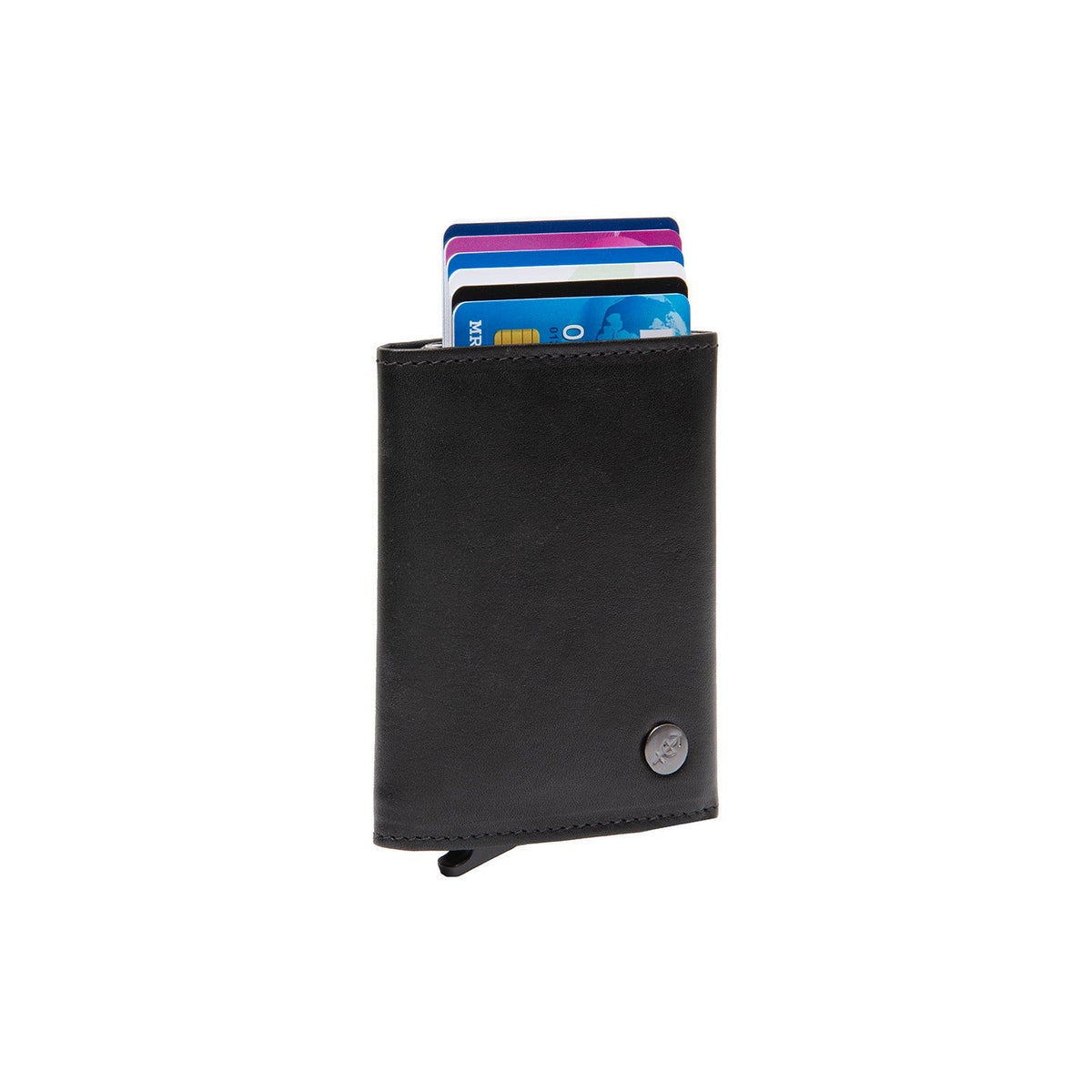 Gabriela Full-Grain Leather Card Holder para Mujer in Classic 100% Full-Grain Leather - Full Exterior Front Profile View | Comprar online
