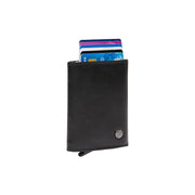 Gabriela Full-Grain Leather Card Holder para Mujer in Classic 100% Full-Grain Leather - Full Exterior Front Profile View | Comprar online