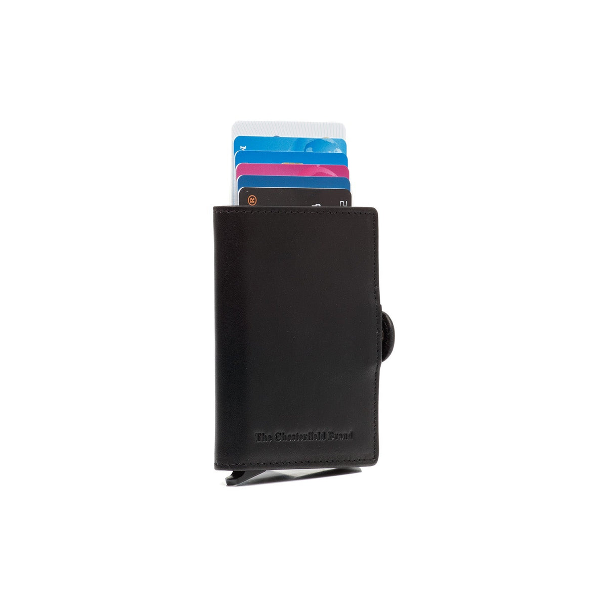 Lagos Full-Grain Leather Card Holder para Mujer in Classic 100% Full-Grain Leather - Full Exterior Front Profile View | Comprar online