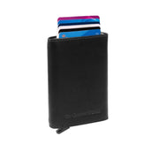 Lancaster Full-Grain Leather Card Holder para Mujer in Classic 100% Full-Grain Leather - Full Exterior Front Profile View | Comprar online