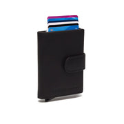 Leipzig Full-Grain Leather Card Holder para Mujer in Classic 100% Full-Grain Leather - Full Exterior Front Profile View | Comprar online