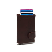 Brown Leather Card Holder Mannheim, front view