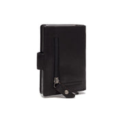 Solid Antique Brass Hardware &amp; Heavy-Duty Dual Zipper Detail on Prague Full-Grain Leather Card Holder para Mujer