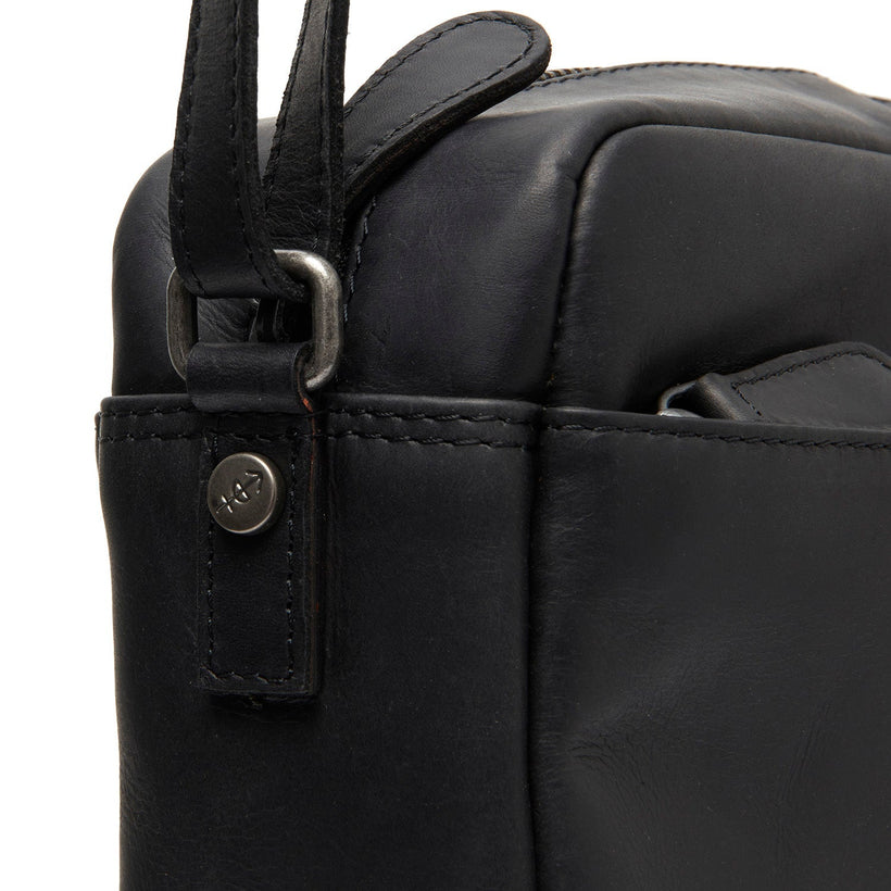 Classic 100% Full-Grain leather Bag - Rear Perspective Showing Reinforced Leather Straps & Stitching