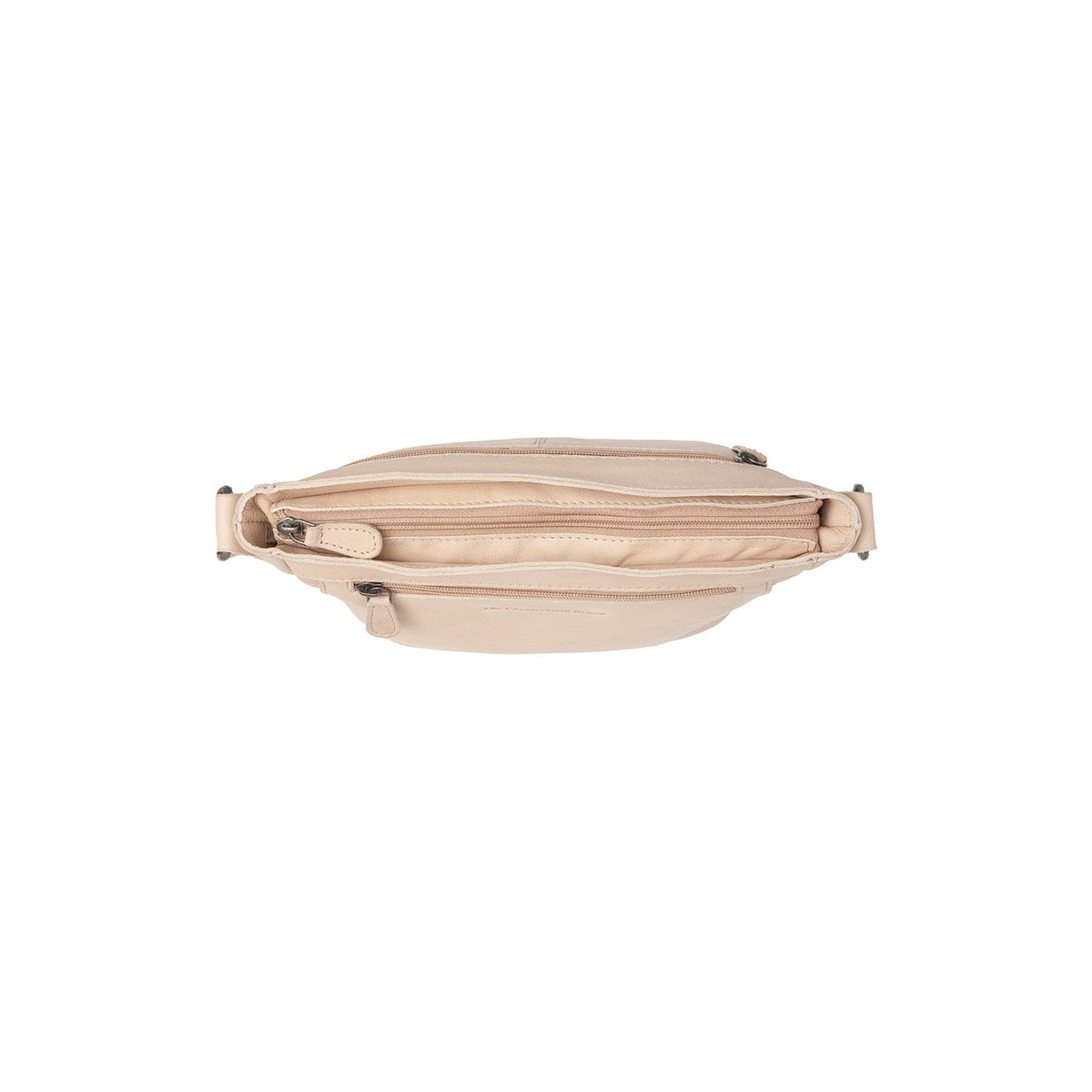 Solid Antique Brass Hardware &amp; Heavy-Duty Dual Zipper Detail on Aston Full-Grain Leather Crossbody Bag para Mujer