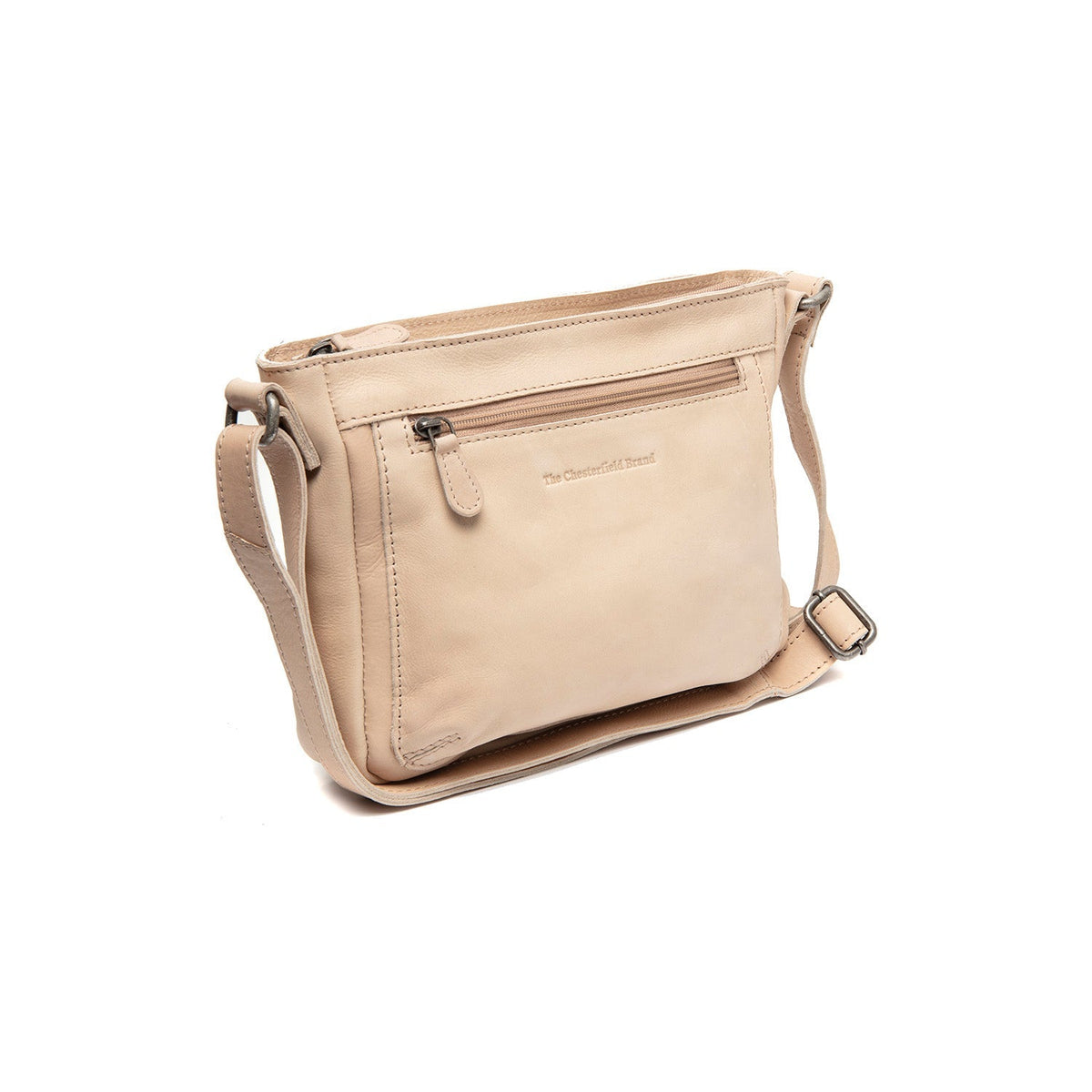Aston Full-Grain Leather Crossbody Bag para Mujer in Classic 100% Full-Grain Leather - Full Exterior Front Profile View | Comprar online