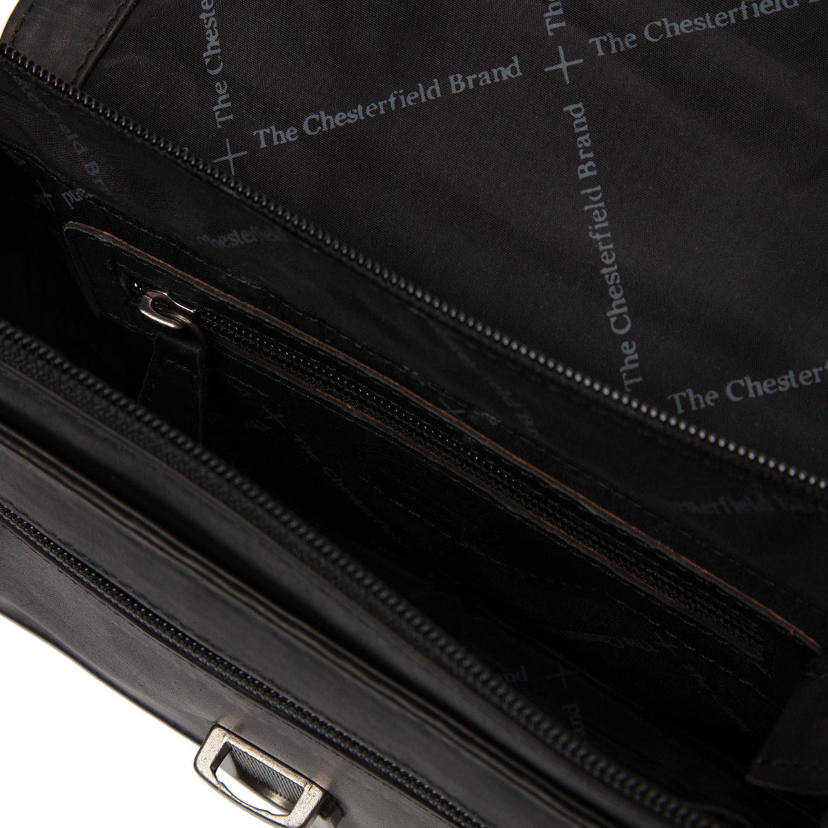Solid Antique Brass Hardware &amp; Heavy-Duty Dual Zipper Detail on Lucca Full-Grain Leather Crossbody Bag para Mujer