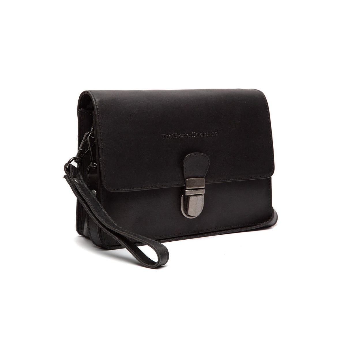 Lucca Full-Grain Leather Crossbody Bag para Mujer in Classic 100% Full-Grain Leather - Full Exterior Front Profile View | Comprar online