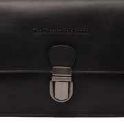 Lucca Full-Grain Leather Crossbody Bag para Mujer - Structured Side Profile Showing Gusset Depth &amp; Expansion Capacity
