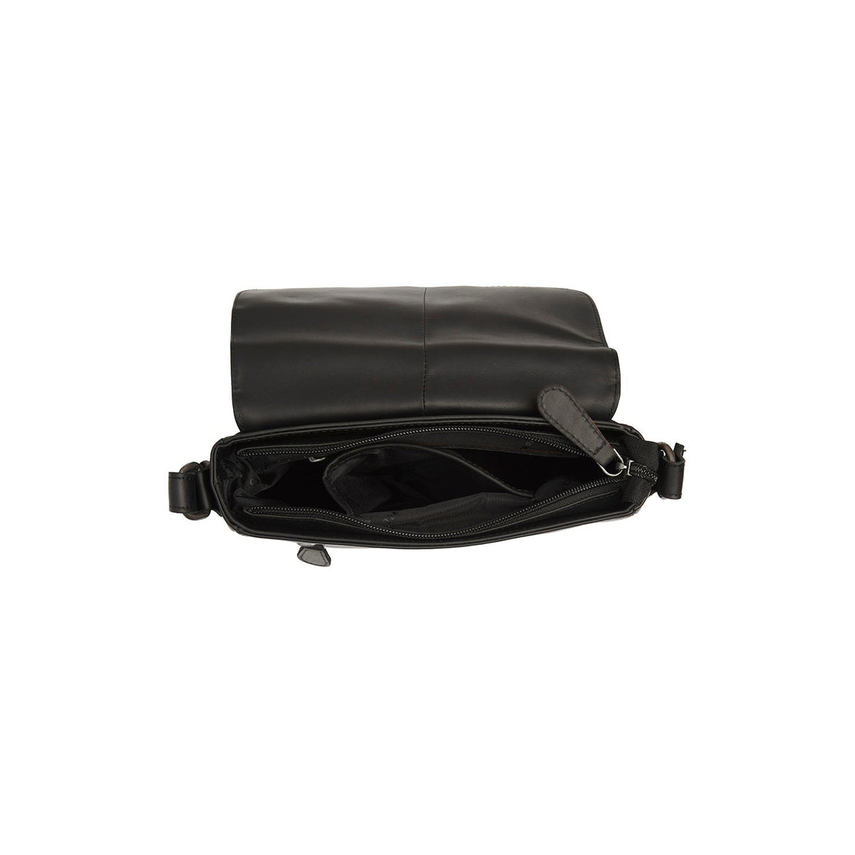 
Solid Antique Brass Hardware & Heavy-Duty Dual Zipper Detail on Lucian Bandolera de cuero flor