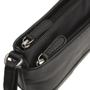 Salerno Full-Grain Leather Crossbody Bag para Mujer - Structured Side Profile Showing Gusset Depth &amp; Expansion Capacity