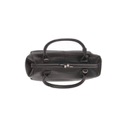 Detalle de cerca of Classic Collar &amp; Heavy-Duty Zipper Hardware on Dorin Full-Grain Leather Handbag para Mujer