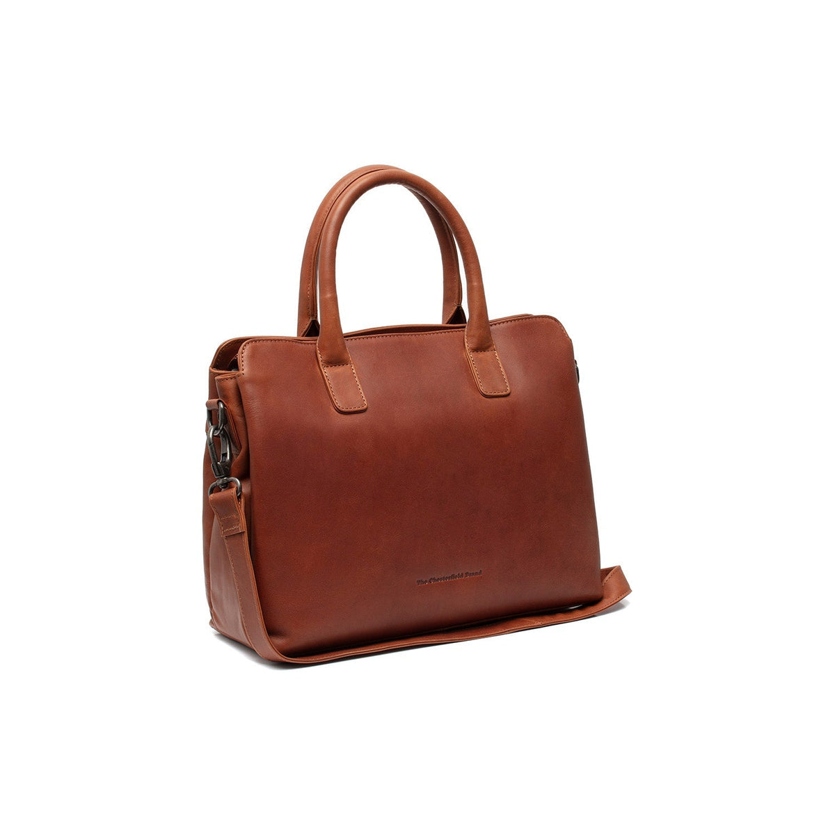 Styled Fit Perspective of Valmonte Full-Grain Leather Handbag para Mujer on Model - Natural Daylight Drape