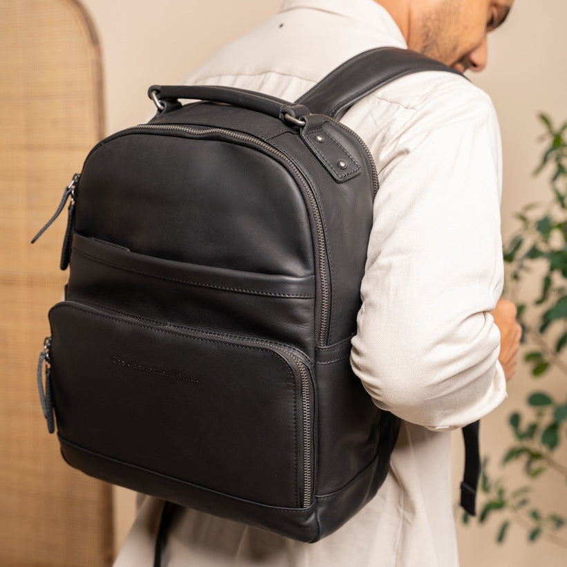 Austin Full-Grain Leather Laptop Backpack para Mujer