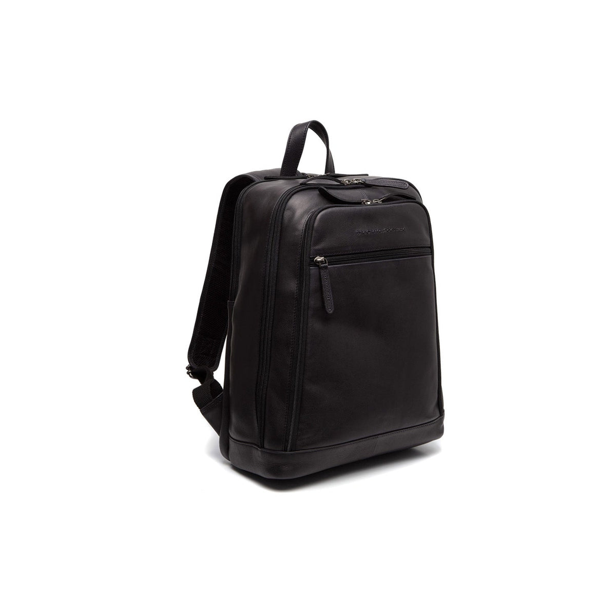 Detroit Full-Grain Leather Laptop Backpack para Mujer in Classic 100% Full-Grain Leather - Full Exterior Front Profile View | Comprar online