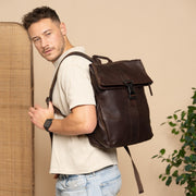 Savona Full-Grain Leather Laptop Backpack para Mujer – Vista alternativa del producto 2
