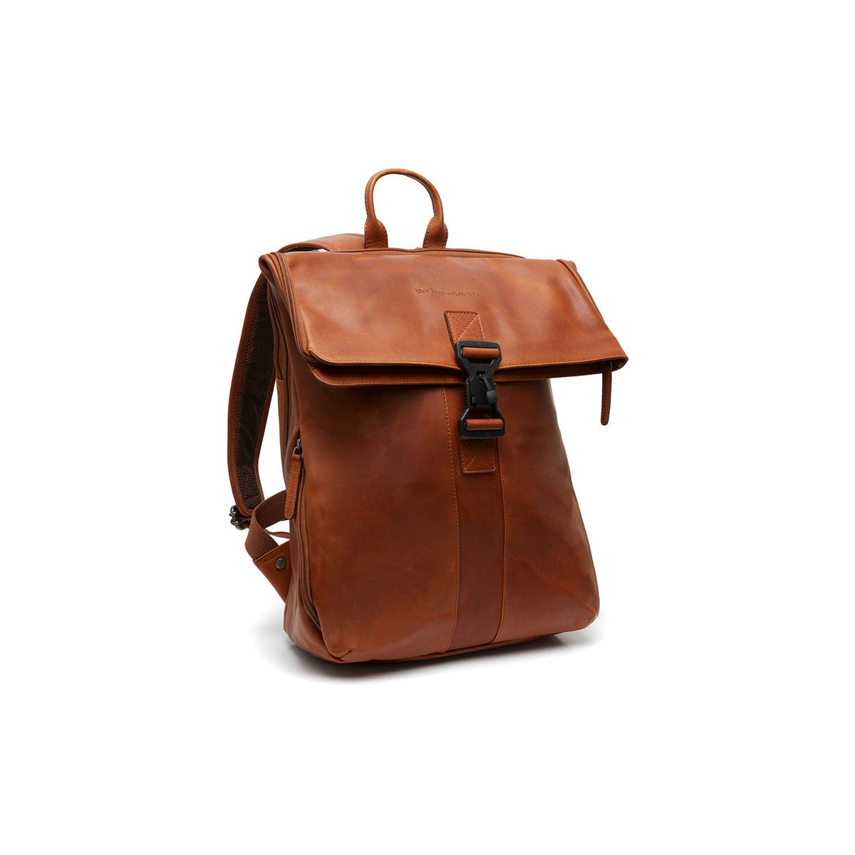 Cognac Leather Laptop Backpack Savona, front view