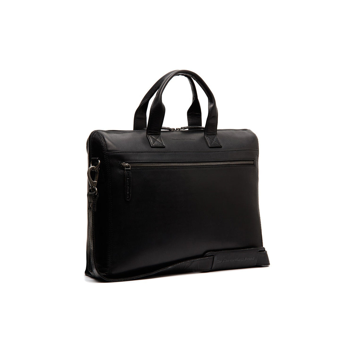 Levanto Full-Grain Leather Laptop Bag para Mujer in Classic 100% Full-Grain Leather - Full Exterior Front Profile View | Comprar online