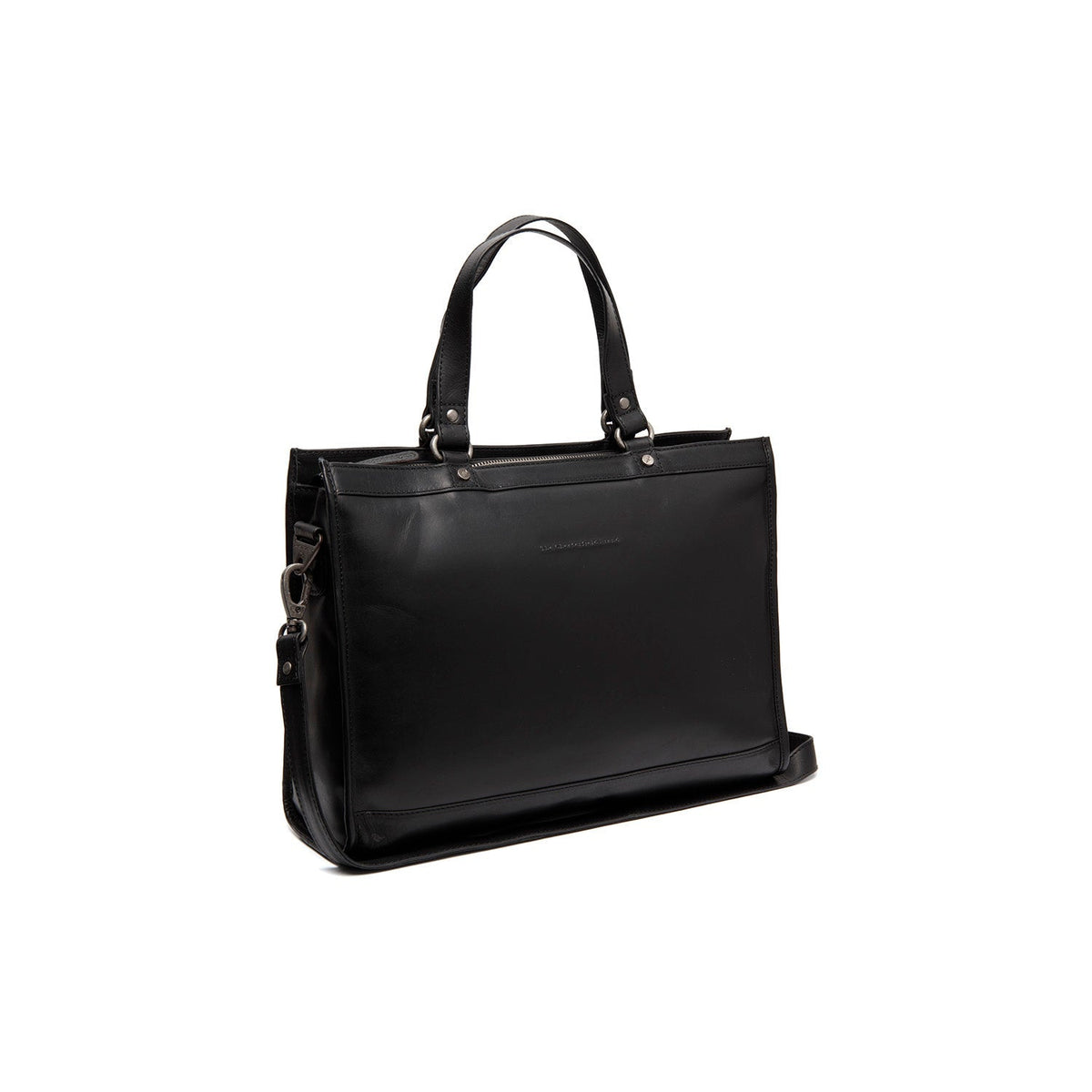Manly Full-Grain Leather Laptop Bag para Mujer in Classic 100% Full-Grain Leather - Full Exterior Front Profile View | Comprar online