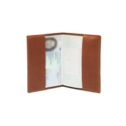 Cognac Leather Passport Case para Mujer, detail view 3