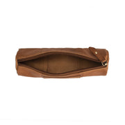 Cognac Leather Pencil Case Lea para Mujer, detail view 1