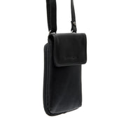 Langley Full-Grain Leather Phone Bag para Mujer in Classic 100% Full-Grain Leather - Vista frontal y silueta a medida | Comprar online