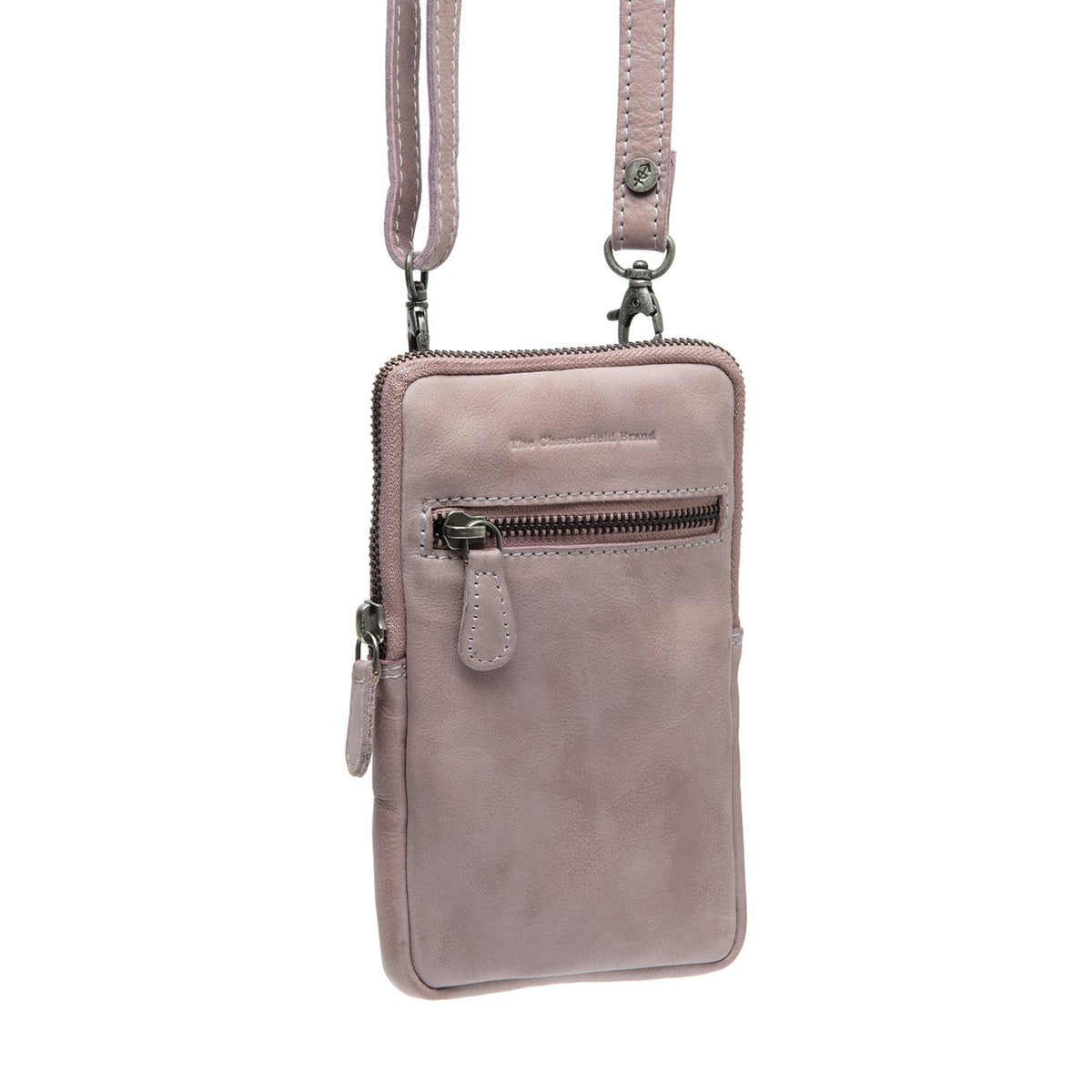 Salta Full-Grain Leather Phone Bag para Mujer in Classic 100% Full-Grain Leather - Vista frontal y silueta a medida | Comprar online