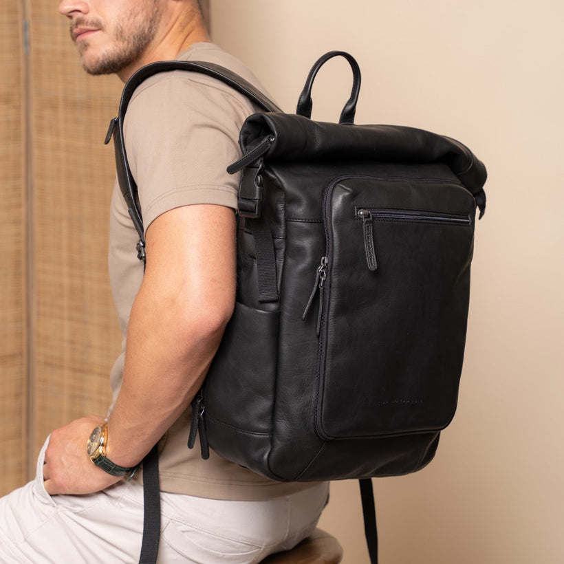 Remo Full-Grain Leather Roll-top Backpack para Mujer
