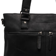 
Solid Antique Brass Hardware & Heavy-Duty Dual Zipper Detail on Rome Cuero Flor Integral Shopper para Mujer