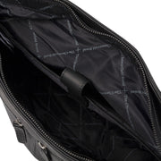 
Rome Cuero Flor Integral Shopper para Mujer - Perfil lateral estructurado con profundidad de fuelle