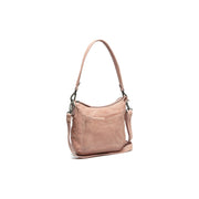 Caroline Full-Grain Leather Shoulder Bag para Mujer in Classic 100% Full-Grain Leather - Full Exterior Front Profile View | Comprar online