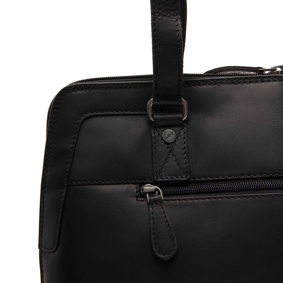 Elvar Full-Grain Leather Shoulder Bag para Mujer - Structured Side Profile Showing Gusset Depth &amp; Expansion Capacity