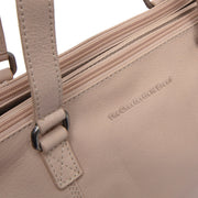 Marvos Full-Grain Leather Shoulder Bag para Mujer - Structured Side Profile Showing Gusset Depth &amp; Expansion Capacity