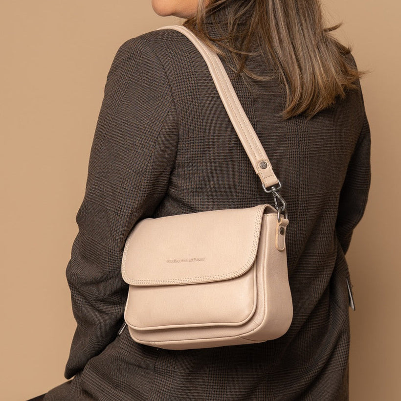 Miloa Bolso de hombro de cuero flor