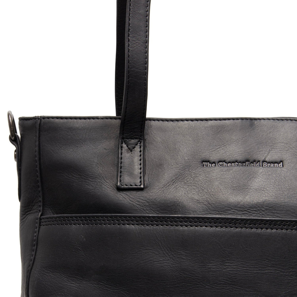 Classic 100% Full-Grain leather Bag - Rear Perspective Showing Reinforced Leather Straps &amp; Stitching