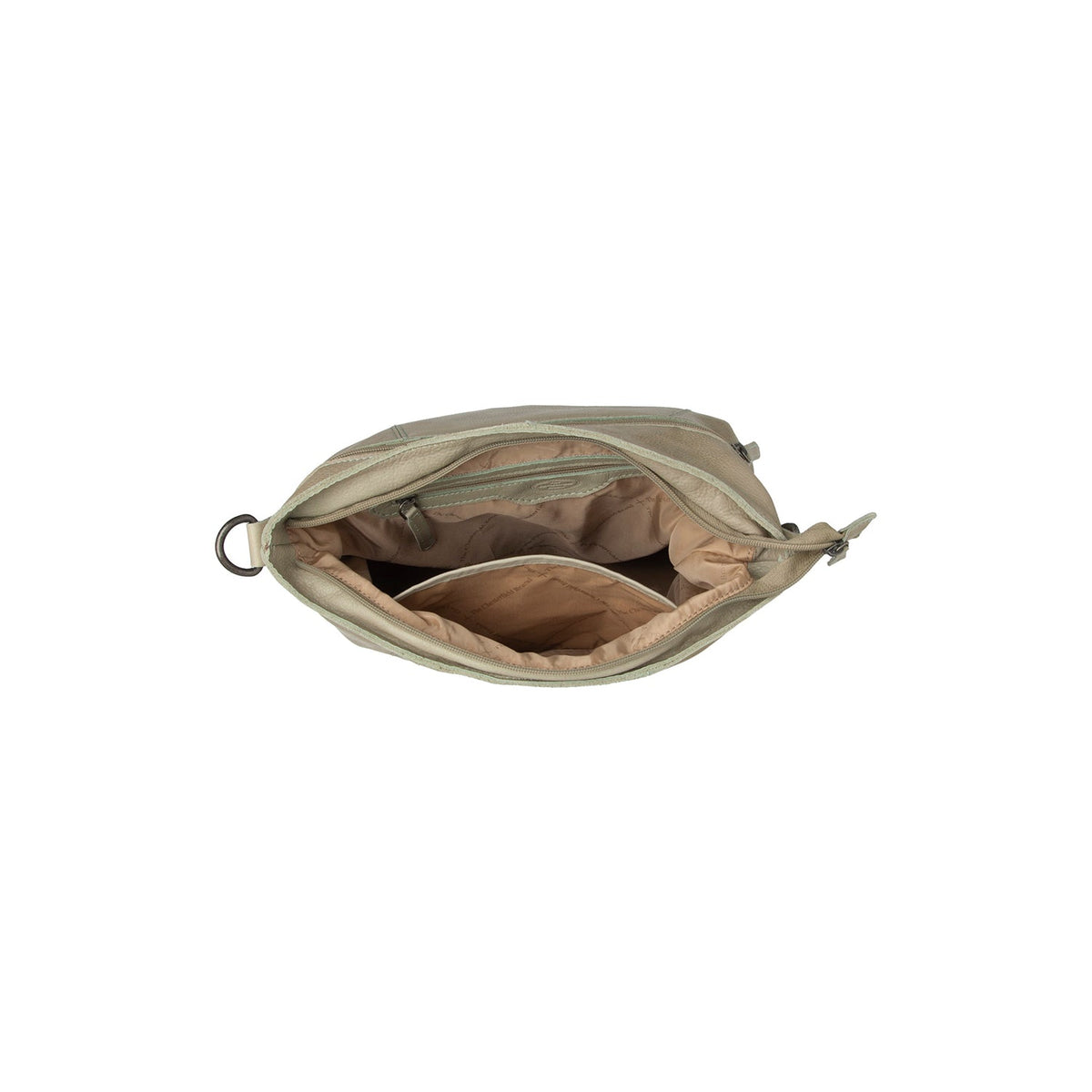 Solid Antique Brass Hardware &amp; Heavy-Duty Dual Zipper Detail on Sintra Bolso de hombro de cuero flor