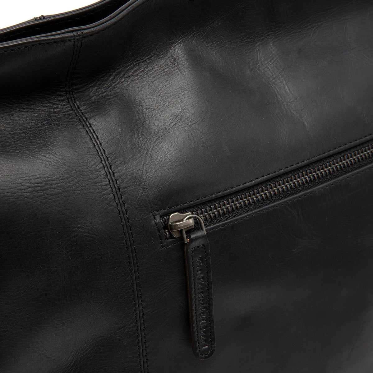 Zira Full-Grain Leather Shoulder Bag para Mujer - Structured Side Profile Showing Gusset Depth &amp; Expansion Capacity