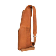 Cognac Leather Sling Bag Logan para Mujer, detail view 1