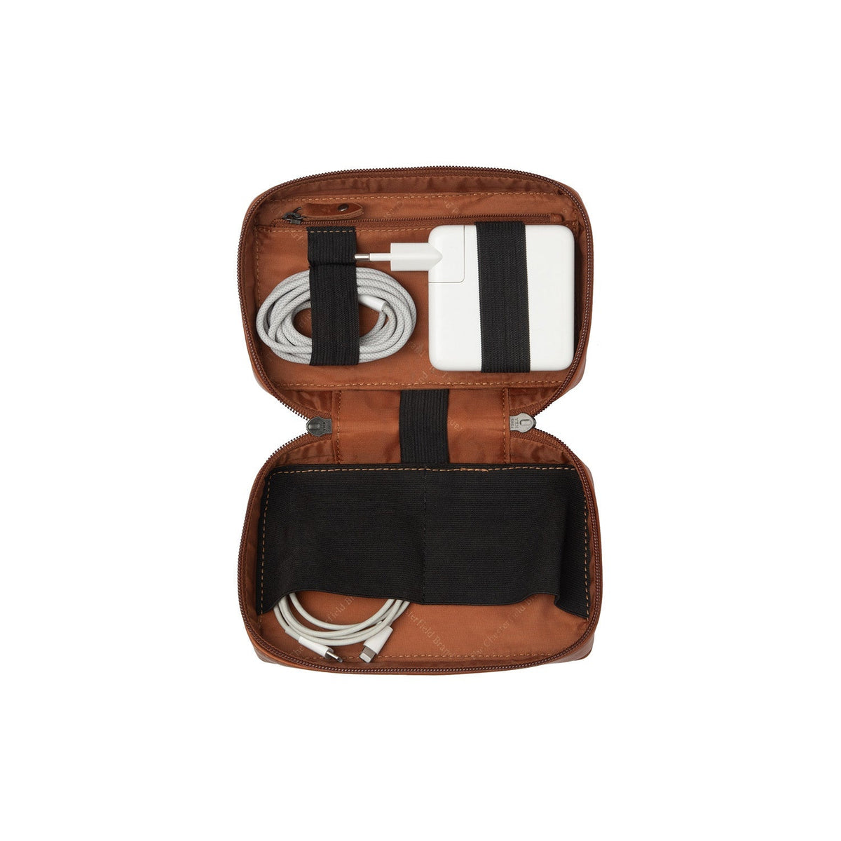 Cognac Leather Tech-Organizer Ardan para Mujer, front view