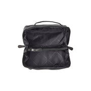 Elmia Full-Grain Leather Toiletry Bag para Mujer - Vista de perfil lateral con corte ergonómico de manga