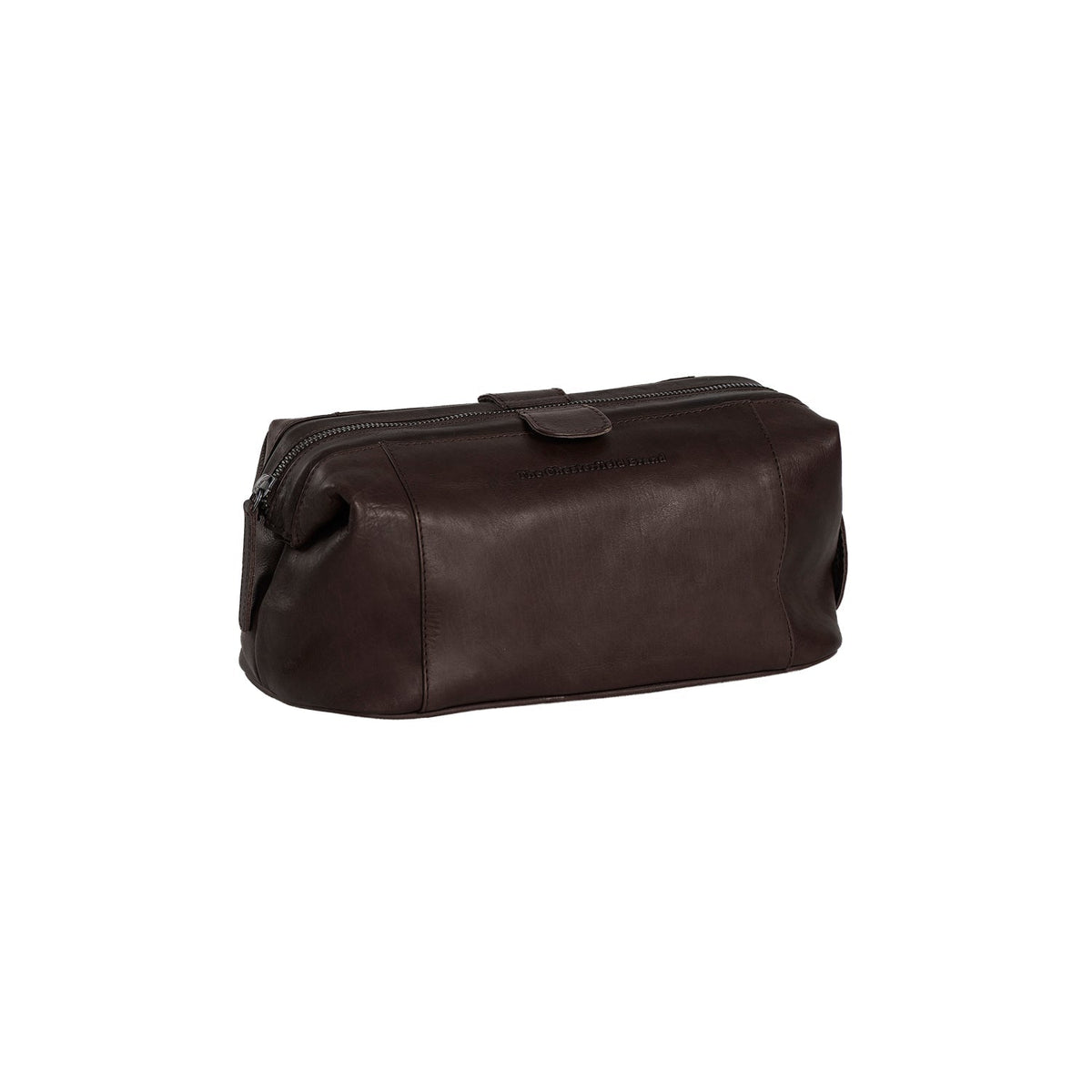 Tailored Rib Cuffs &amp; Hem Craftsmanship Construction Detail on Vince Full-Grain Leather Toiletry Bag para Mujer