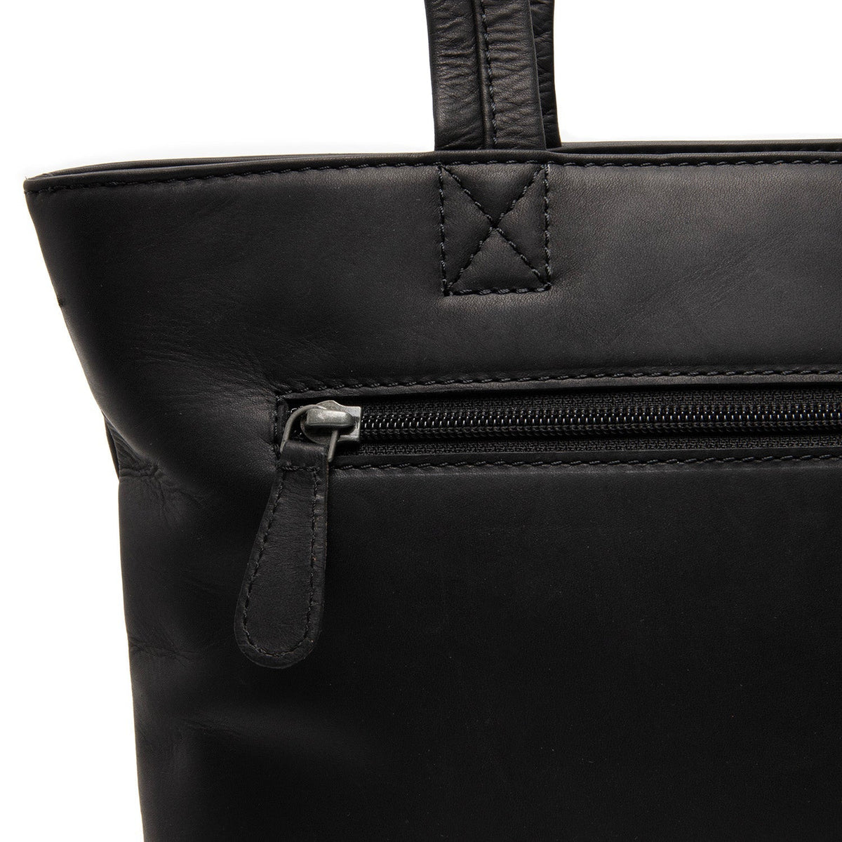 
Alveron Bolso tote de cuero flor - Perfil lateral estructurado con profundidad de fuelle
