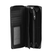 
Halle Billetera de cuero flor - Perfil lateral estructurado con profundidad de fuelle