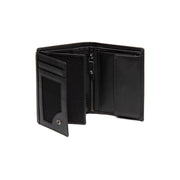 Solid Antique Brass Hardware &amp; Heavy-Duty Dual Zipper Detail on Leroy Full-Grain Cartera de Cuero para Hombre