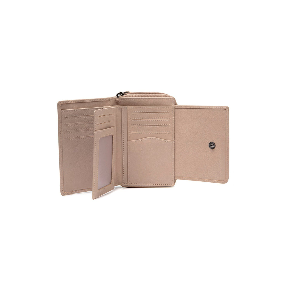 Solid Antique Brass Hardware &amp; Heavy-Duty Dual Zipper Detail on Orveta Full-Grain Cartera de Cuero para Mujer