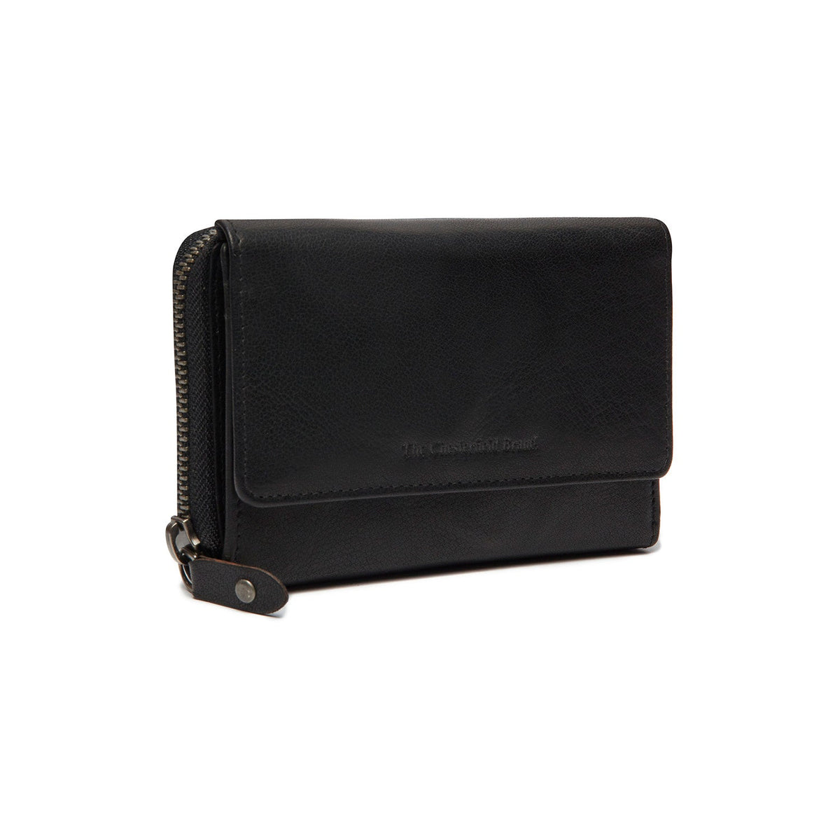 Rhodos Full-Grain Cartera de Cuero para Mujer in Classic 100% Full-Grain Leather - Full Exterior Front Profile View | Comprar online